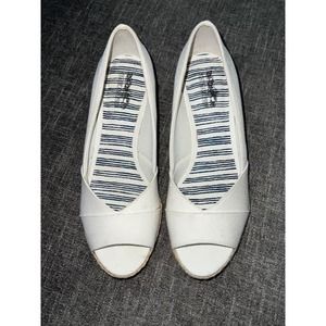 Coach and Four Womens Wedge Peep Toe Espadrille Shoes Size 8.5